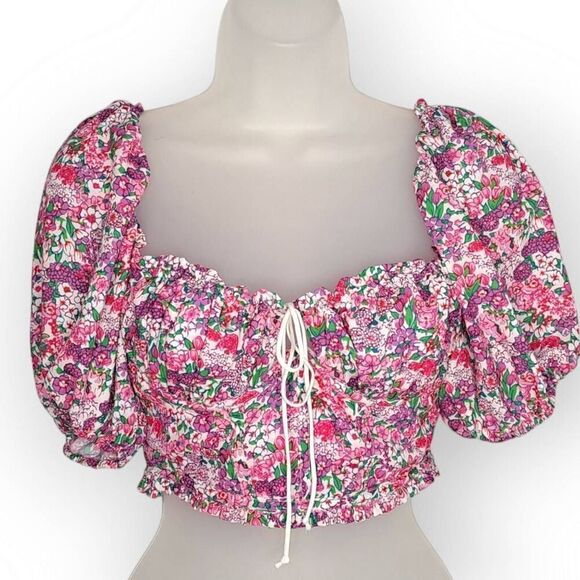 For Love & Lemons Tops - For Love And Lemons Pink Floral Blouse